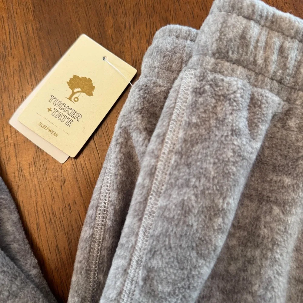 Tucker + Tate Kids Grey Heather Fleece Jogger Pajama Pants L 10/12 NEW Nordstrom